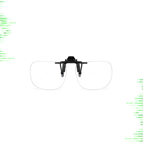 Clip trasparente  (lente da computer-interni) da applicare a qualsiasi tipo di occhiale