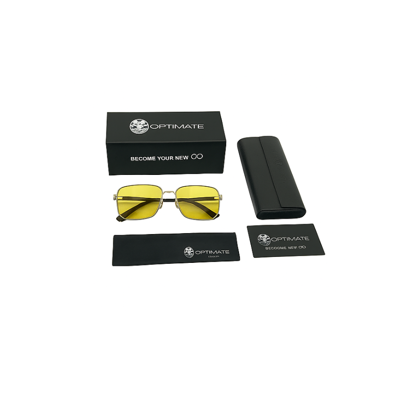 Occhiali con lenti gialle Luxury – Per il controllo del cortisolo.