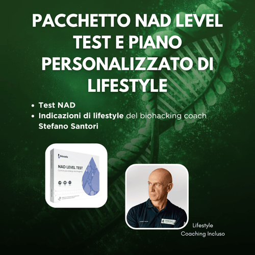 Pacchetto NAD LEVEL TEST(Controlla la tua energia e la tua longevità) e piano personalizzato di lifestyle